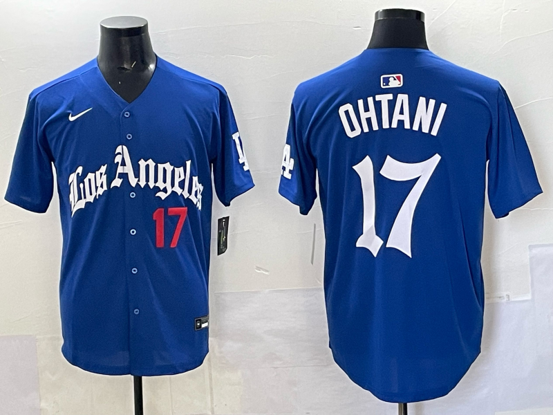 Men Los Angeles Dodgers #17 Ohtani Blue 2025 Nike MLB Jersey style 006